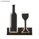 GobekUsa Modern Wine Set LED Sconce Light with Acrylic Shade - Black/White/Chrome Wall Lighting in Warm/White Light