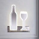 GobekUsa Modern Wine Set LED Sconce Light with Acrylic Shade - Black/White/Chrome Wall Lighting in Warm/White Light