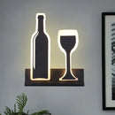 GobekUsa Modern Wine Set LED Sconce Light with Acrylic Shade - Black/White/Chrome Wall Lighting in Warm/White Light