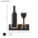 GobekUsa Modern Wine Set LED Sconce Light with Acrylic Shade - Black/White/Chrome Wall Lighting in Warm/White Light