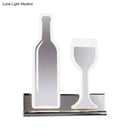 GobekUsa Modern Wine Set LED Sconce Light with Acrylic Shade - Black/White/Chrome Wall Lighting in Warm/White Light
