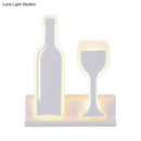 GobekUsa Modern Wine Set LED Sconce Light with Acrylic Shade - Black/White/Chrome Wall Lighting in Warm/White Light