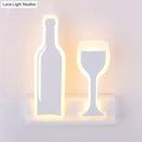 GobekUsa Modern Wine Set LED Sconce Light with Acrylic Shade - Black/White/Chrome Wall Lighting in Warm/White Light