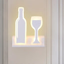 GobekUsa Modern Wine Set LED Sconce Light with Acrylic Shade - Black/White/Chrome Wall Lighting in Warm/White Light