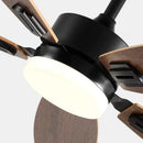 GobekUsa 52" Wood Blade Ceiling Fan with 18W LED Light and Remote Control