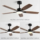 GobekUsa 52" Wood Blade Ceiling Fan with 18W LED Light and Remote Control