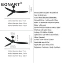 GobekUsa 60" Modern DC Ceiling Fan with LED Light and Remote Control