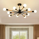 GobekUsa LED Wooden Ceiling Lights w/ E27 Bulb for Modern Livingroom & Bedroom