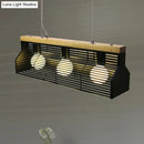 GobekUsa Modern Black/White Linear Island Pendant Light - 3-Light Metal and Wood - Dining Room Lighting