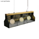 GobekUsa Modern Black/White Linear Island Pendant Light - 3-Light Metal and Wood - Dining Room Lighting