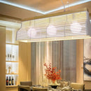 GobekUsa Modern Black/White Linear Island Pendant Light - 3-Light Metal and Wood - Dining Room Lighting
