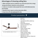 GobekUsa Black Wooden Ceiling Fan Modern Solidwood Remote Control 52" No Light