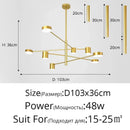 GobekUsa LED Wrought Iron Chandelier for Living Room Bedroom Interior Lighting