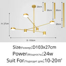 GobekUsa LED Wrought Iron Chandelier for Living Room Bedroom Interior Lighting