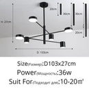 GobekUsa LED Wrought Iron Chandelier for Living Room Bedroom Interior Lighting