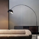 GobekUsa Modern Metal Fishing Rod Floor Lamp with Dome Shade (Black/Yellow)