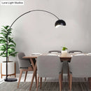 GobekUsa Modern Metal Fishing Rod Floor Lamp with Dome Shade (Black/Yellow)