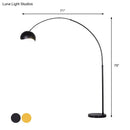 GobekUsa Modern Metal Fishing Rod Floor Lamp with Dome Shade (Black/Yellow)