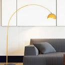 GobekUsa Modern Metal Fishing Rod Floor Lamp with Dome Shade (Black/Yellow)