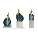 GobekUsa Agate Crystal Golden Sculpture - Modern Home Decor Ornament
