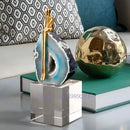GobekUsa Agate Crystal Golden Sculpture - Modern Home Decor Ornament