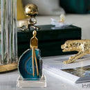 GobekUsa Agate Crystal Golden Sculpture - Modern Home Decor Ornament