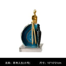 GobekUsa Agate Crystal Golden Sculpture - Modern Home Decor Ornament