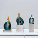 GobekUsa Agate Crystal Golden Sculpture - Modern Home Decor Ornament