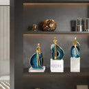 GobekUsa Agate Crystal Golden Sculpture - Modern Home Decor Ornament