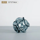 GobekUsa Glass Coil Ball Sculpture Decorative Figurine