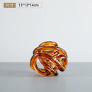GobekUsa Glass Coil Ball Sculpture Decorative Figurine