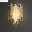 GobekUsa Stylish Blue/Clear Seedy Glass 2-Light Oval Flake Wall Sconce Lamp