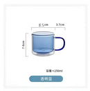 Modern blue amber & green glass mugs set dining room cups by Decorbites
