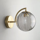 GobekUsa Gold Finish Wall Sconce with Ball Rib Glass Shade - Perfect Bedside Lighting Solution!