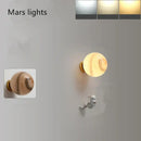GobekUsa Astronaut Moon Wall Lamp: Modern Minimalist Kids Bedroom Background Light