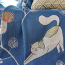 GobekUsa Cartoon Cat Double-Sided Sofa Blanket with Tassels - Modern Cute Dustproof Cover for Double Beds and Sofas