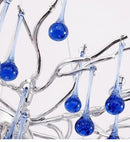 Modern blue chrome crystal chandelier for dining room tree branch design by Decorbites