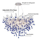 Modern blue chrome crystal chandelier for dining room tree branch design by Decorbites