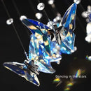 GobekUsa Butterfly Crystal Chandelier for High Ceilings - Modern Staircase Pendant Lighting