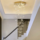 GobekUsa Butterfly Crystal Chandelier for High Ceilings - Modern Staircase Pendant Lighting