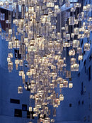 GobekUsa Crystal Cube Pendant Light: Modern Designer Chandelier for Home & Hotel Settings