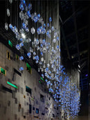 GobekUsa Crystal Cube Pendant Light: Modern Designer Chandelier for Home & Hotel Settings