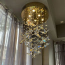 GobekUsa Crystal Staircase Chandelier: Luxury LED Hanging Lamps for Modern Living Room