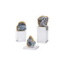 GobekUsa Crystal Flower Marble Base Sculpture: Modern Artwork for Living Room Decor