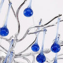 GobekUsa Blue Crystal LED Chandelier: Luxury Classic Pendant Light for Living Room.