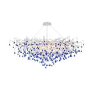 GobekUsa Blue Crystal LED Chandelier: Luxury Classic Pendant Light for Living Room.