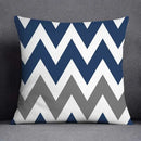 Modern blue geometric floral design pillowcase living room cushion by Decorbites