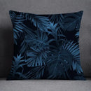 Modern blue geometric floral design pillowcase living room cushion by Decorbites
