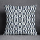 Modern blue geometric floral design pillowcase living room cushion by Decorbites