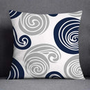 Modern blue geometric floral design pillowcase living room cushion by Decorbites